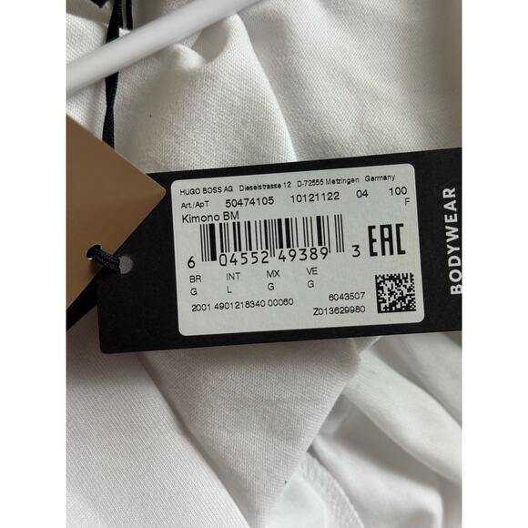 HUGO BOSS Men's Bathrobe - White, Size L - New with Tags - Picture 4 of 12